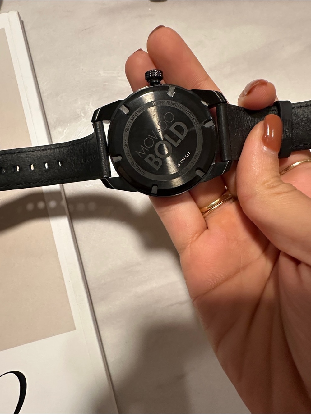 Movado Bold Men's Black and Silver-Tone Dial Watch🖤 - Picture 7 of 8